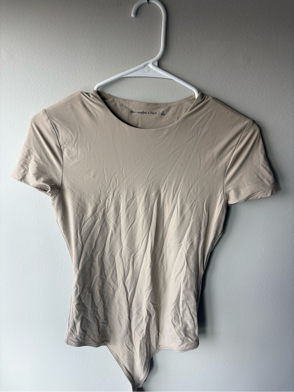 Abercrombie & Fitch Beige Crew Neck Bodysuit